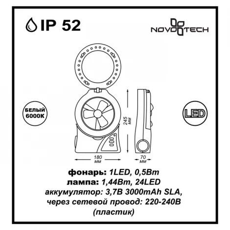 Кемпинговый фонарь Novotech Trip 357437