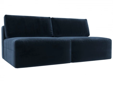 Диван прямой модульный Лига-060 НПБ (ЛДСП,Брус,Фанера/Пластик/Велюр/Синий) Лига Диванов 129457