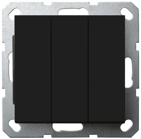 Выключатель трехклавишный (черный матовый) Jasmart G-Classic G3031PB