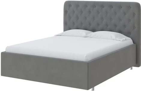 PROxSON Кровать Classic Large (Ткань: Велюр Forest 17 Серый) 160x200