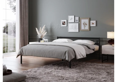 Двуспальная кровать Woodville Фади 160х200 черная 491588