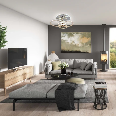 Потолочный светильник светодиодный с пультом Escada CONTOUR 10213/4LED BL Chrome (регулировка яркости, 220V)