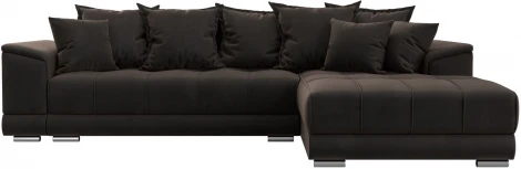 Диван угловой НордСтар правый угол (Коричневый/Велюр) Лига Диванов арт.121109