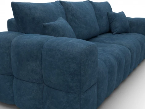 Диван прямой Лига-110 НПБ (ДВП,ДСП,ЛДСП,Брус,Фанера,Велюр/Синий) Лига Диванов 136507