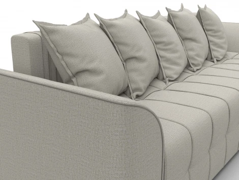 Диван угловой Лига-113 угол правый (ДСП,Рогожка/Бежевый) Лига Диванов 136702