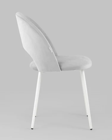 Стул Stool Group Меган велюр светло-серый белые ножки УТ000025584