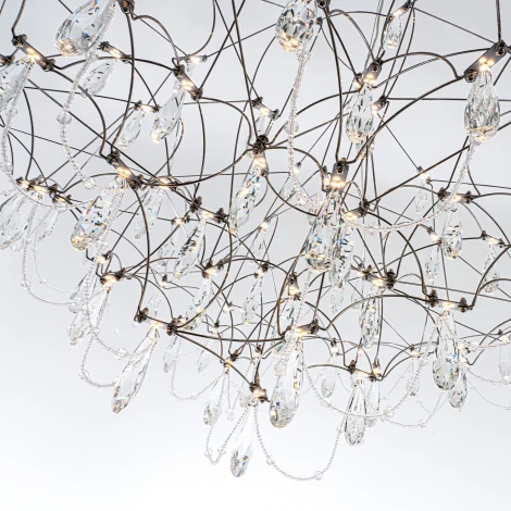 Подвесная люстра светодиодная хрустальная с пультом с регулировкой цветовой температуры Modelux MODELUX ML.5602.1200P СН