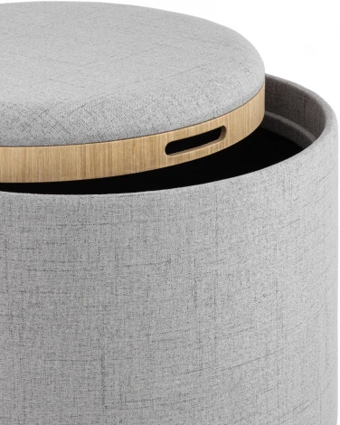 Пуф-столик с ящиком Хюгге L рогожка серый УТ000035341