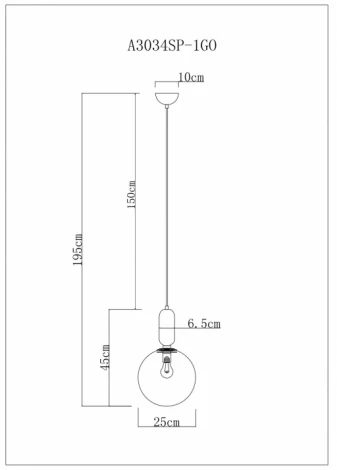 Подвесной светильник Arte Lamp Bolla-sola A3034SP-1GO
