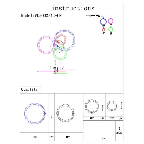 Потолочная люстра Wedo Light Verres WD5002/4C-CR
