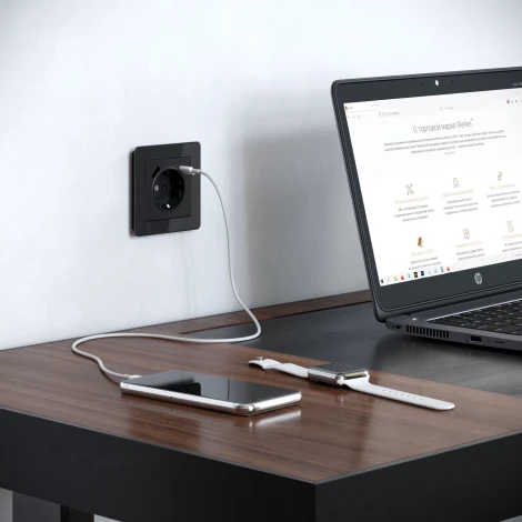 Рамка на 1 пост Acrylic (черный) Werkel W0012708 (a059316)