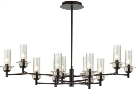 Потолочная люстра на штанге Lumion Madonna 6555/12C черный/дымчатый/металл/стекло E14 12*40W 220V