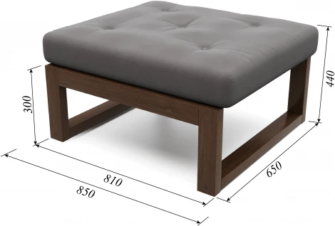 Пуф Arsko Амбер орех серый велюр