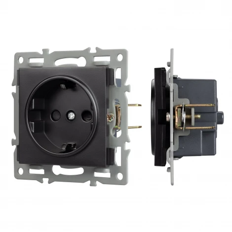 Механизм электрической розетки SCT-MEU1-PL-BK (250V, 16A) (Arlight) 043731