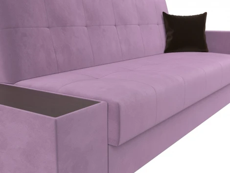 Диван-книжка Лига-020 стол слева (Сиреневый,Коричневый/Микровельвет) Лига Диванов арт.118510L