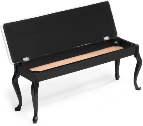 Банкетка Woodville Хиль черная / кожзам белый пунто 515161