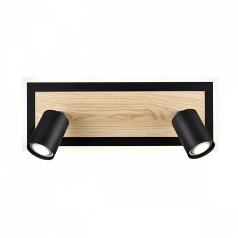 Настенный светильник со спотами Lumion Pine 8025/19WL черный/дерево, металл/МДФ LED GU10 2*10W + LED 19W 220V