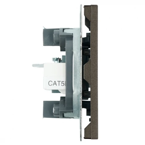 ТВ-розетка и Ethernet RJ-45 (антрацит, soft touch) Stekker Эмили 49924