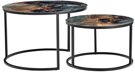 Набор кофейных столиков Tango космический с чёрными ножками, 2шт Bradex Home RF 0205