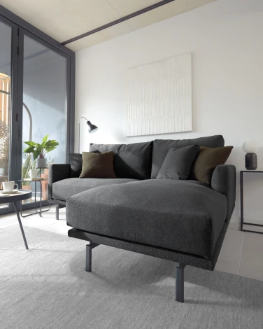 Журнальный стол La Forma (ex Julia Grup) Nenet (Черный/ Металл,Дерево,Сталь,МДФ)