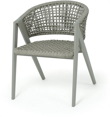 "Амстердам" стул плетеный из роупа, каркас алюминий, роуп серый круглый 4SIS арт.УТ-00009515