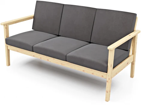 Диван Arsko прямой Лориан Б сосна велюр серый