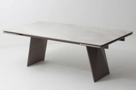 Стол ШЕРЛ 220 цвет ОНИКС (CRYSTAL ONIX BIANCO), керамика / Латте каркас M-City 64591