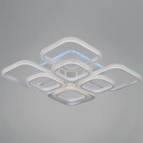 Потолочная люстра светодиодная на штанге с пультом с регулировкой цветовой температуры, яркости и ночным режимом Reluce 06335-0.3-4+4B WH (RGB)