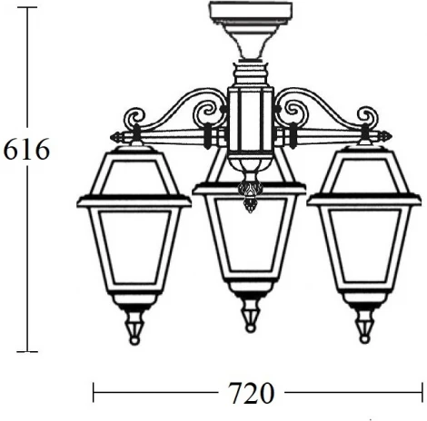 Потолочный светильник уличный Oasis Light FARO-FROST L 91170fLA/3 Bl (220V, IP44)
