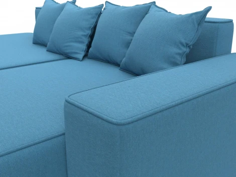 Диван угловой Лига-079 угол правый (ДСП/Пластик/Рогожка/Голубой) Лига Диванов 129814