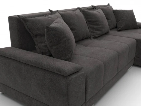 Диван угловой Лига-119 угол правый (ДСП,Брус,Фанера,ЛДС,Велюр/Темно-коричневый) Лига Диванов 137096