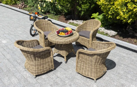 "Равенна" кофейный стол из искусственного ротанга, цвет соломенный 4SIS арт.УТ-00000535