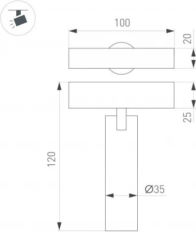 Трековый светильник магнитный MAG-SPOT-25-R90-9W Day4000 (BK-GD, 30 deg, 24V) (Arlight, IP20 Металл) 035000(1) (LED)