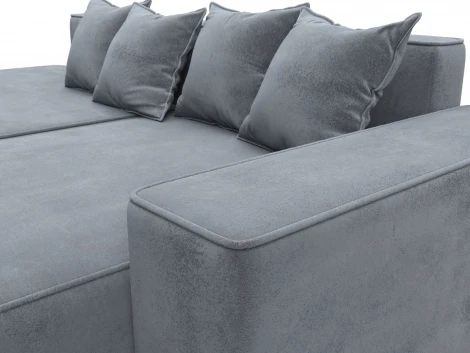 Диван угловой Лига-079 угол правый (ДСП/Пластик/Велюр/Серый) Лига Диванов 129823