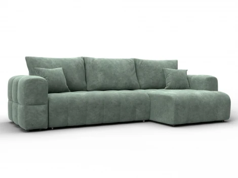 Диван угловой Лига-110 НПБ угол универсальный (ДВП,ДСП,ЛДСП,Брус,Фанера,Велюр/Зеленый) Лига Диванов 136524