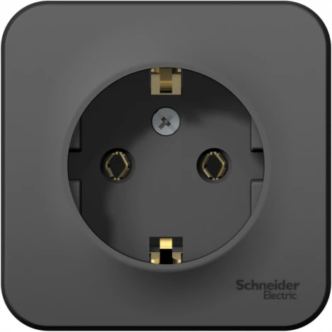 Розетка накладная с заземлением (антрацит) Systeme Electric Blanca BLNRA010106