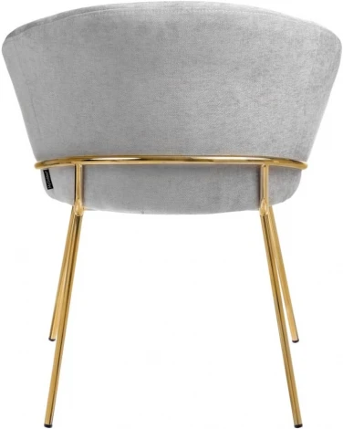 Стул-полукресло Martin серый шенилл с золотыми ножками Bradex Home арт.RF 0569