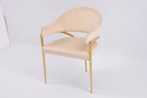 Стул обеденный Модена MC886-BG-2, 59х61х79 см, бежевый/глянцевое золото IST-CASA