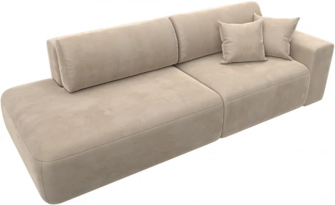 Диван прямой Лига-036 НПБ Модерн подлокотник справа (Бежевый/Велюр) Лига Диванов арт.121339