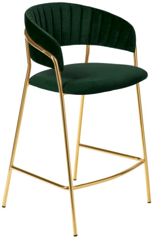 Стул полубарный Turin зеленый с золотыми ножками Bradex Home FR 0908