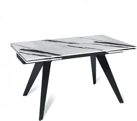 Стол раскладной Rhein (140+40+40), керамика глянцевая Panda White Top Concept арт.22736