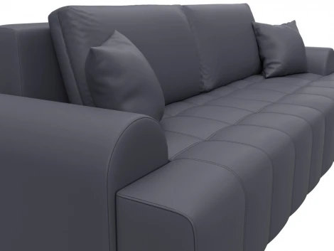 Диван прямой Лига-080 (ДСП/Пластик/Экокожа/Серый) Лига Диванов 131123