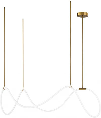 Потолочная люстра на штанге светодиодная с гибким неоном Loft It Thread 10388P/C Brass (220V)