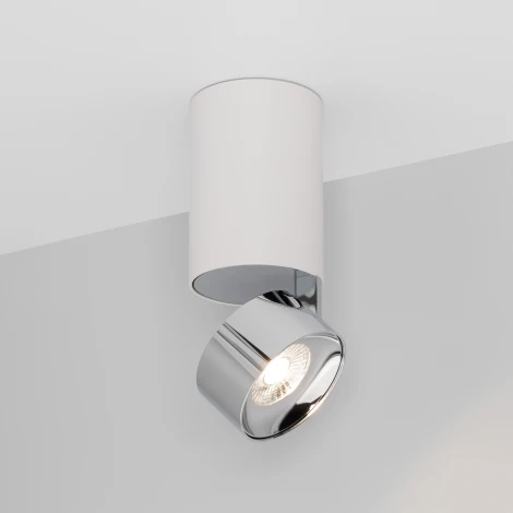 Накладной точечный светильник SP-PLURIO-SURFACE-LONG-R77-9W Day4000 (WH-CHR, 36 deg, 230V) (Arlight, IP20 Металл) 040373 (LED)