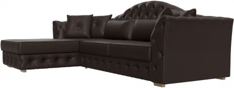 Диван угловой Артис левый угол (Коричневый/Экокожа) Лига Диванов арт.121635L