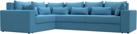 Диван угловой Майами Long левый угол (Голубой/Рогожка) Лига Диванов арт.123488L