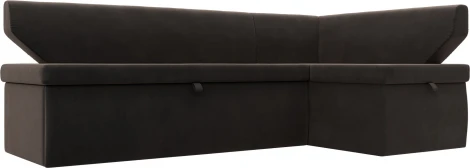 Диван кухонный угловой Омура правый угол (Коричневый/Велюр) Лига Диванов арт.126107