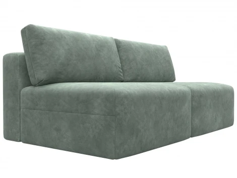 Диван прямой модульный Лига-060 НПБ (ЛДСП,Брус,Фанера/Пластик/Велюр/Зеленый) Лига Диванов 129471