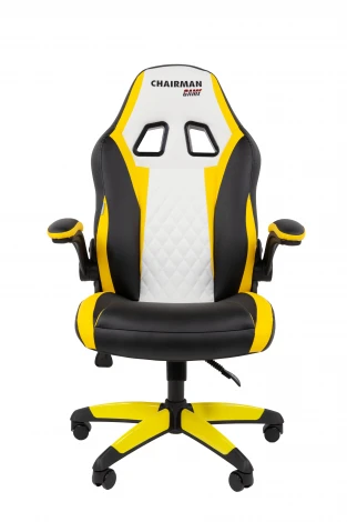 Офисное кресло Chairman Game 15 Россия экокожа черный/желтый/белый