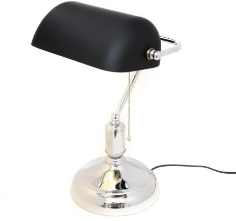 Офисная настольная лампа с выключателем Lumina Deco Banker LDT 305 BK+CHR